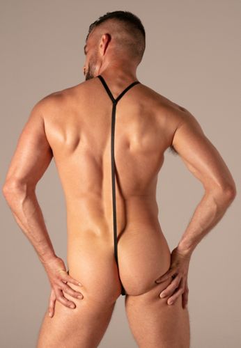 Sexy Herren String-Body in Lederoptik verstellbar