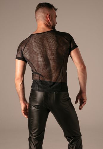 T-shirt uomo sexy in rete trasparente