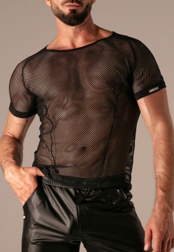 Sexy Herren T-Shirt aus transparentem Netz