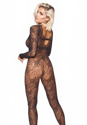 Catsuit in pizzo taglia grande Scollo anteriore posteriore - Chiusura all'uncinetto
