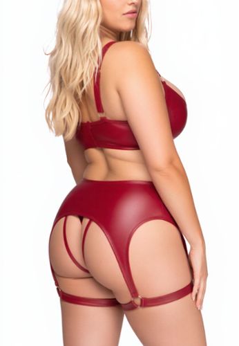 Offenes 3-teiliges BDSM-Dessous-Set mit Strapsgürtel