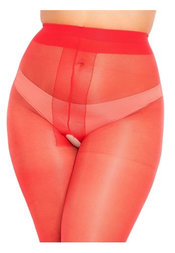 Collant Ouvert Grande Taille - Transparent Brillant 20 Denier