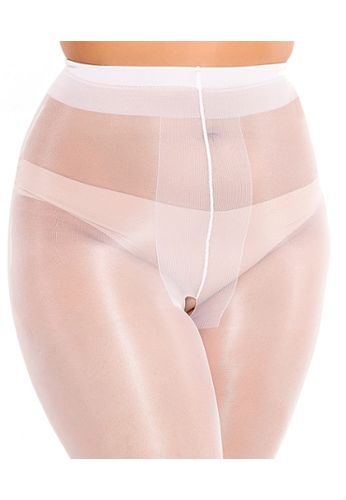 Collant Ouvert Grande Taille - Transparent Brillant 20 Denier