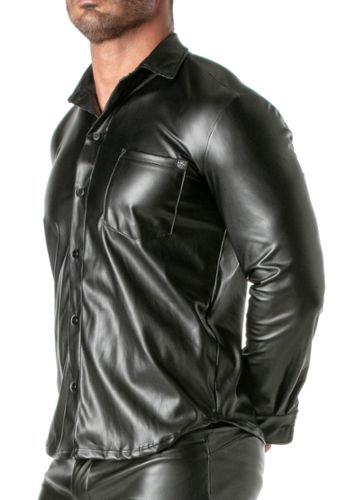 Fetish Herren-Tanktop in Lederoptik mit Schnürung