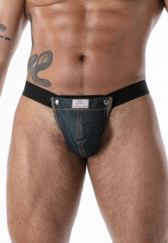 Sexy Herren-String aus Jeans mit Druckknöpfen