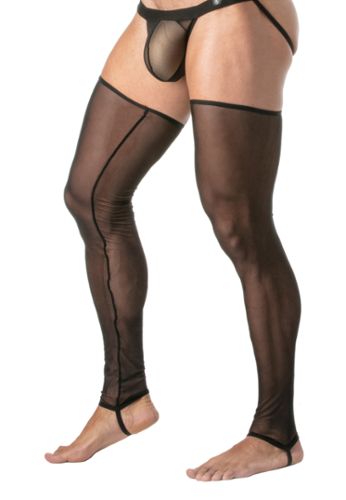 Sexy Herren-Strümpfe transparent aus elastischem Mesh