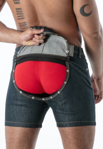 Sexy Herren-Shorts aus Jeans mit abnehmbarem Rückenteil