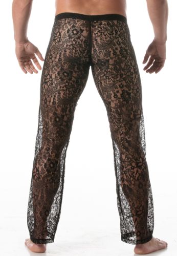 Sexy Herren-Hose aus transparenter floraler Spitze