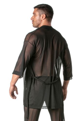 Kimono homme sexy transparent en maille légère