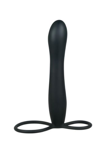 Silicone Anal Dildo with Penis and Testicle Rings 15 cm