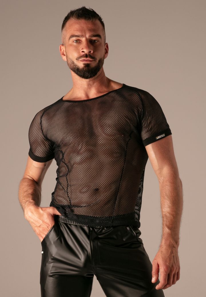 Sexy Herren T-Shirt aus transparentem Netz