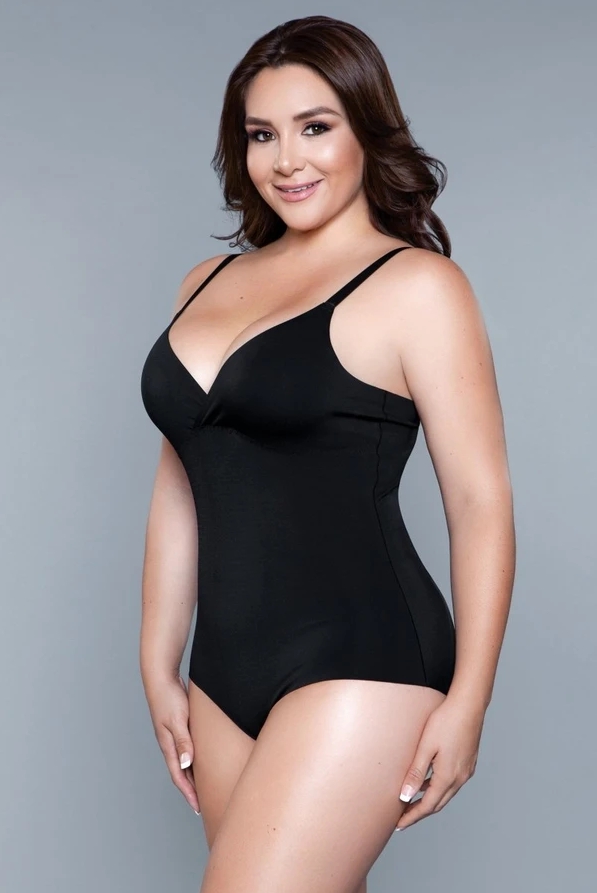 The black sculpting bodysuit that supports the bust