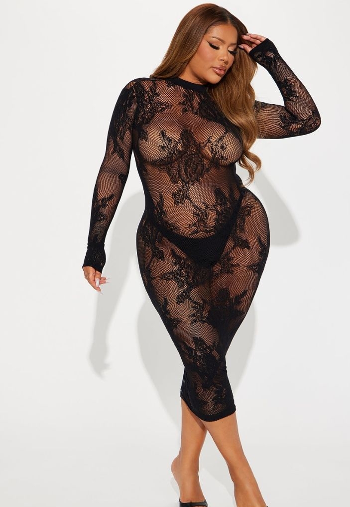 Robe Bodystocking Grande Taille Innocence Motifs Dentelle