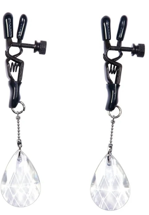 Verstellbare Nippelklemmen mit Kristallanhängern