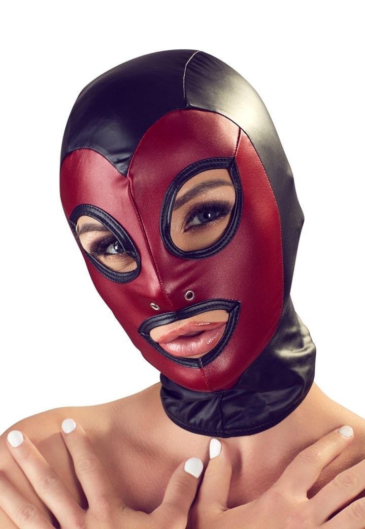 Maschera passamontagna bicolore opaca, aperture per occhi e bocca, taglia unica