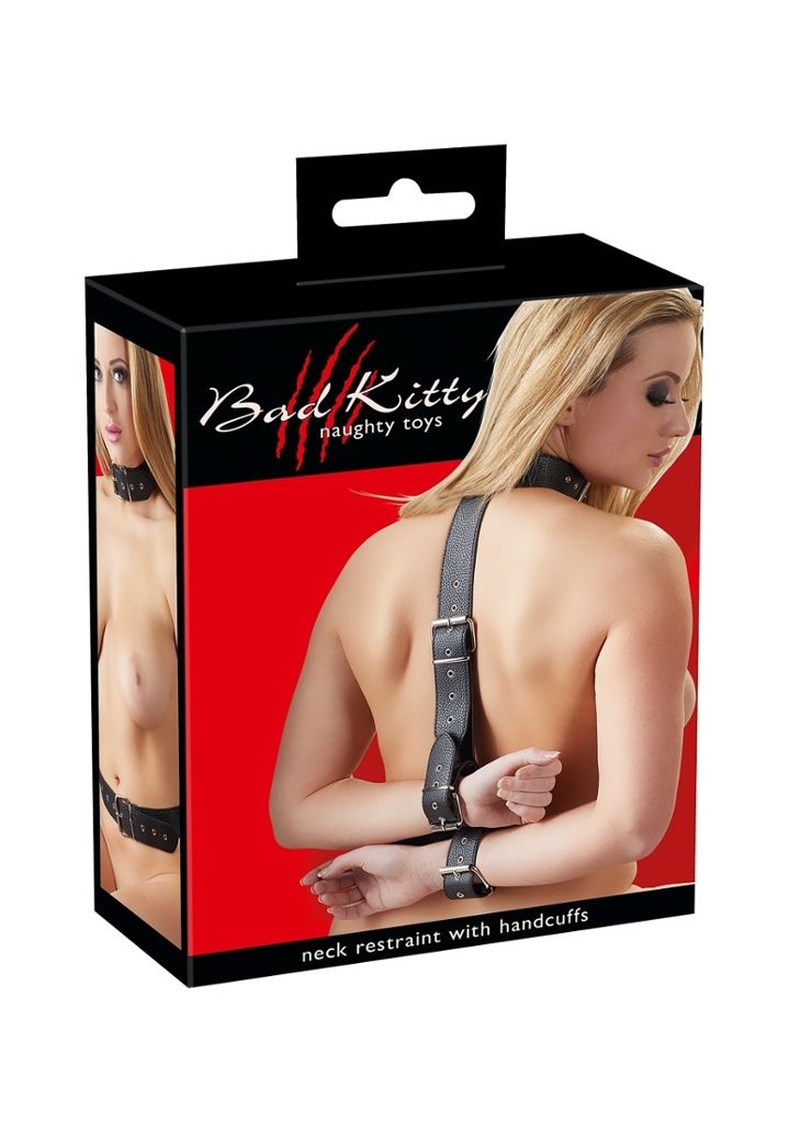 Ιμάντες συγκράτησης με δερμάτινο εφέ, τα χέρια στερεώνονται πίσω από την πλάτη, ρυθμιζόμενοι ιμάντες