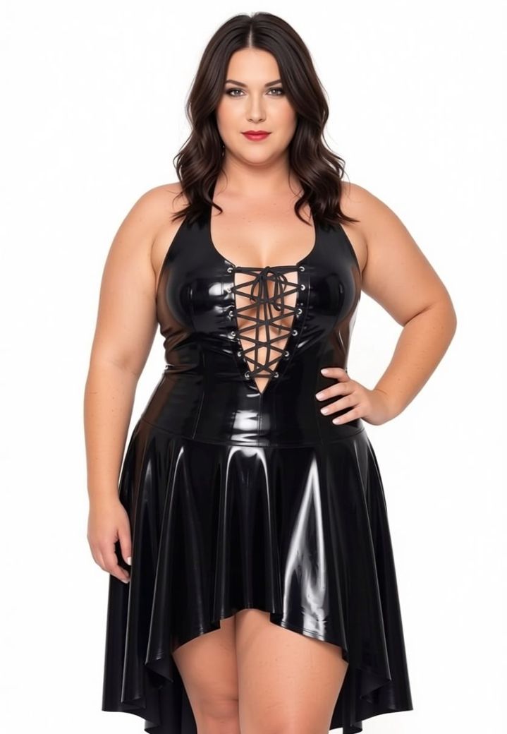 Robe en Vinyle Asymétrique