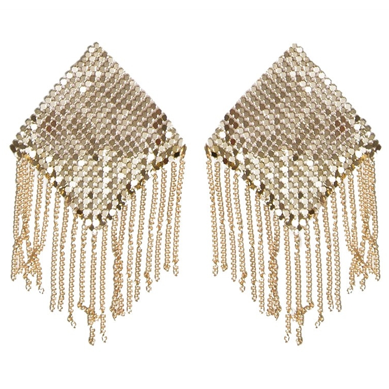 Gold Nipple Cover Metallic Mesh - Glamour Burlesque Reusable