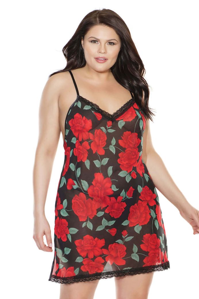 Nuisette vaporeuse Lady rose