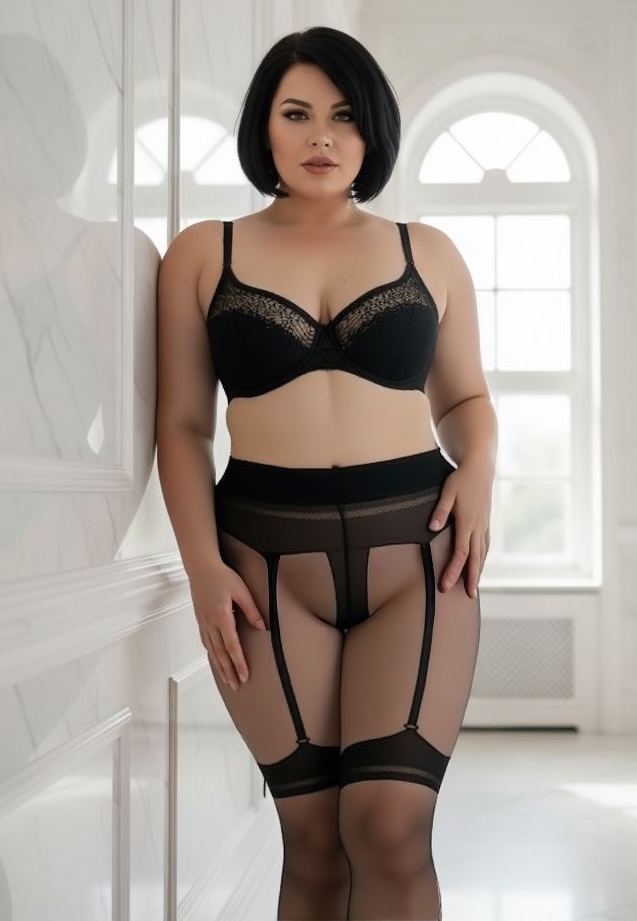 Offene Netzstrumpfhose - Integrierte Strapshalter 30 Denier