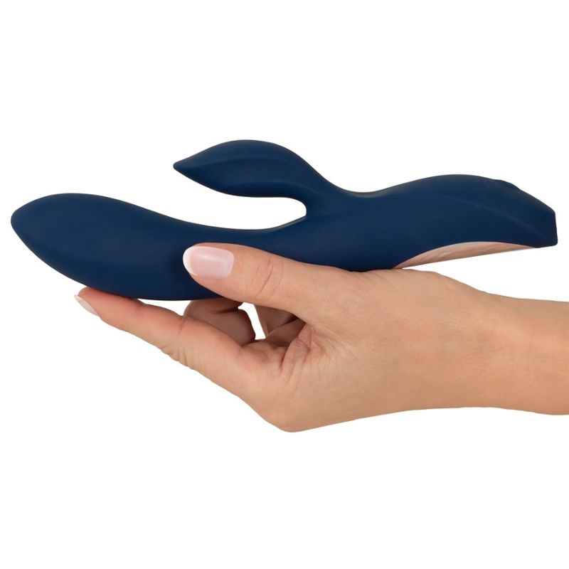 Magic Silver Rabbit Vibrator Azul: Dual Stimulation, 2 Motores, 10 Modos