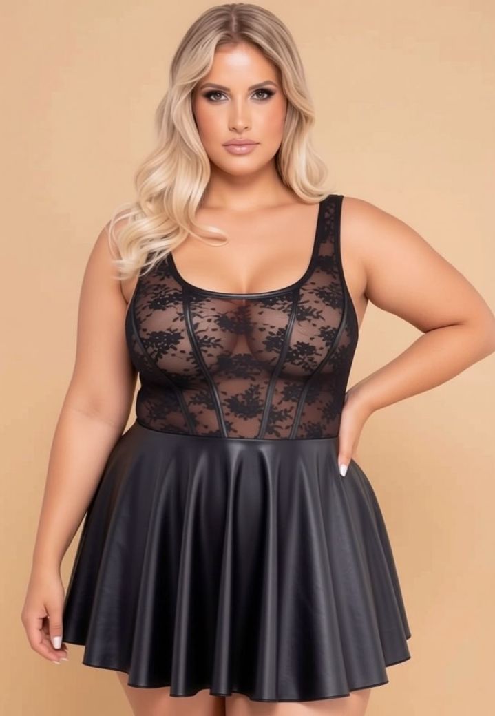 Mini robe dentelle noire à bretelles allure envoûtante