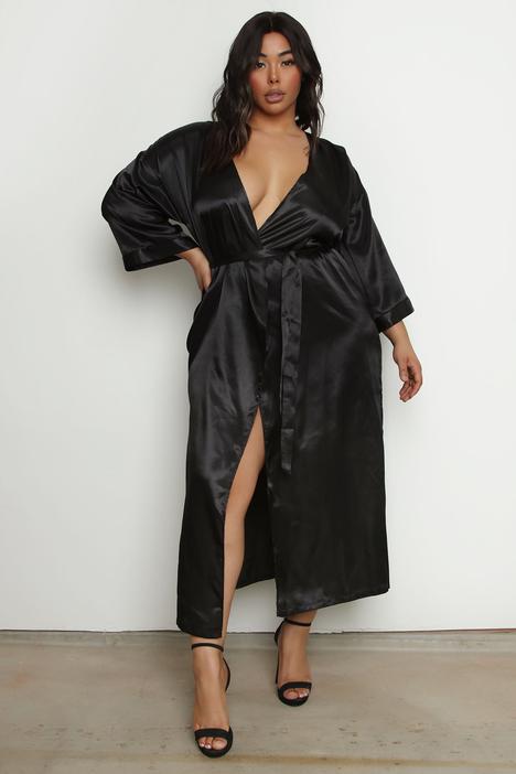 Lange satijnen kimono