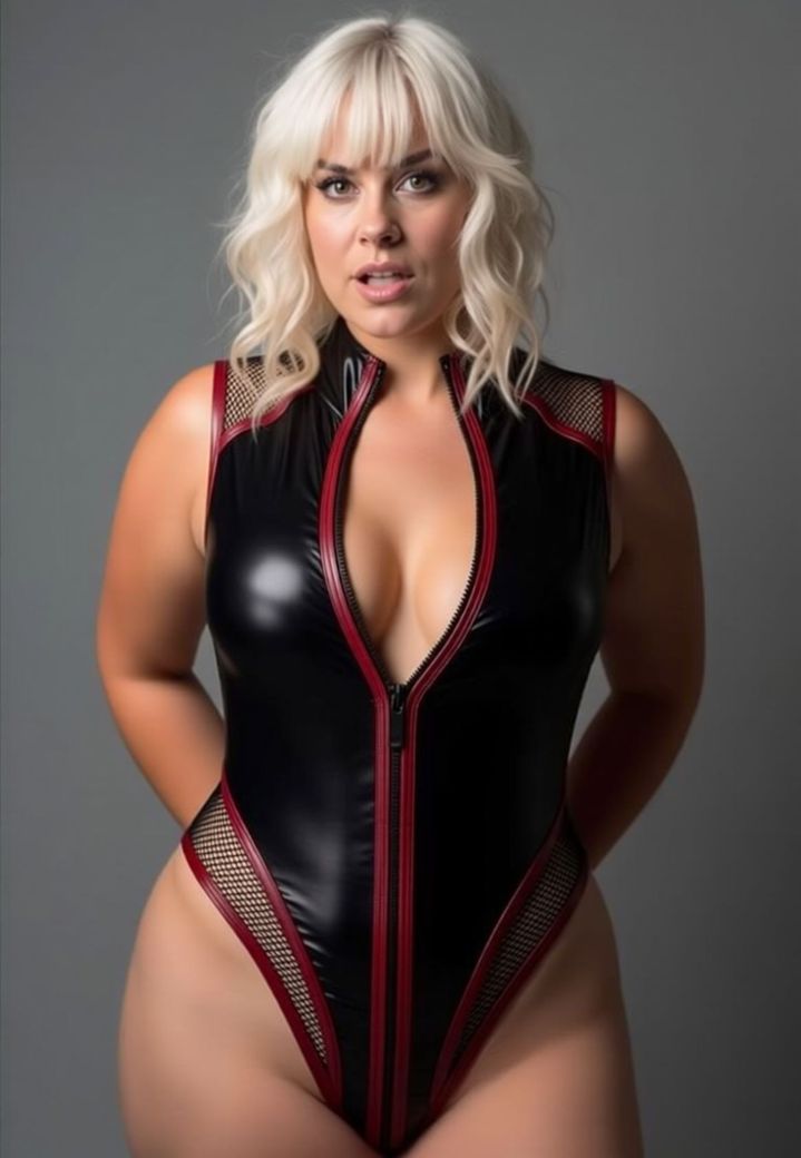 Scarlett Désir Body - Graphic elegance with a full-length zip