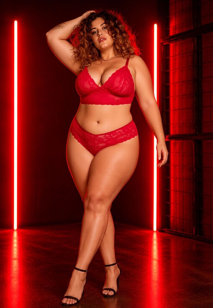 Ensemble soutien et culotte ouverte rouge