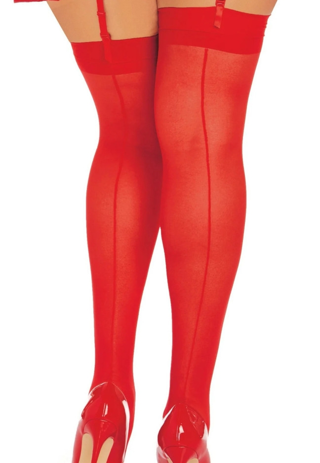 Meias Nylon Costura - Sedução Vermelha