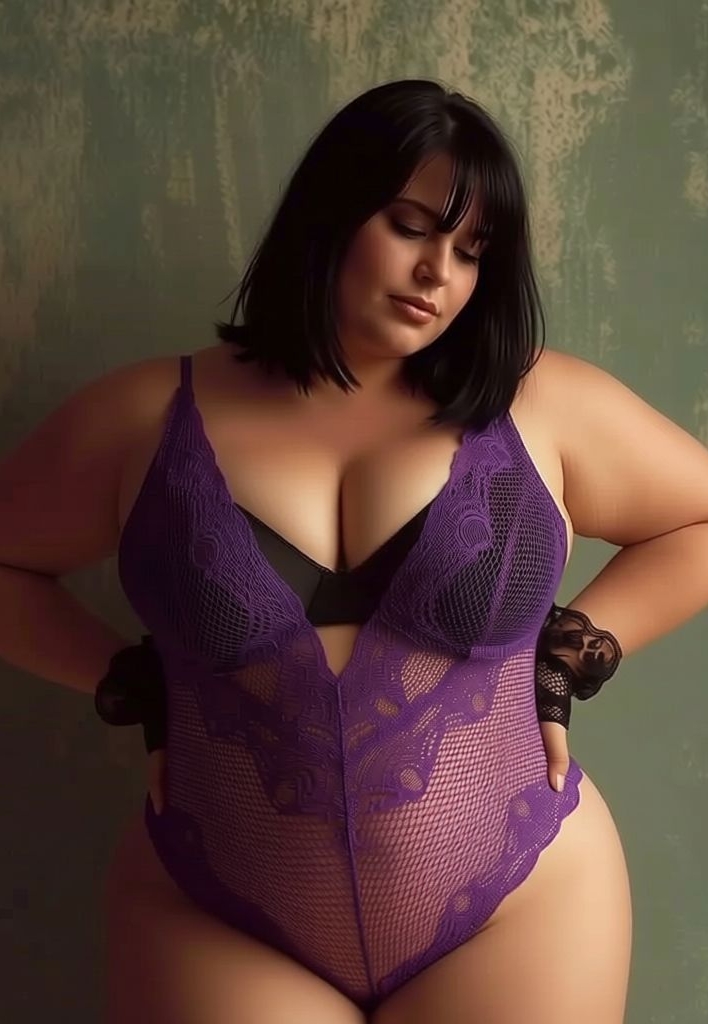 Lizbeth plum : Mesh Bodysuit & Integrated Bra
