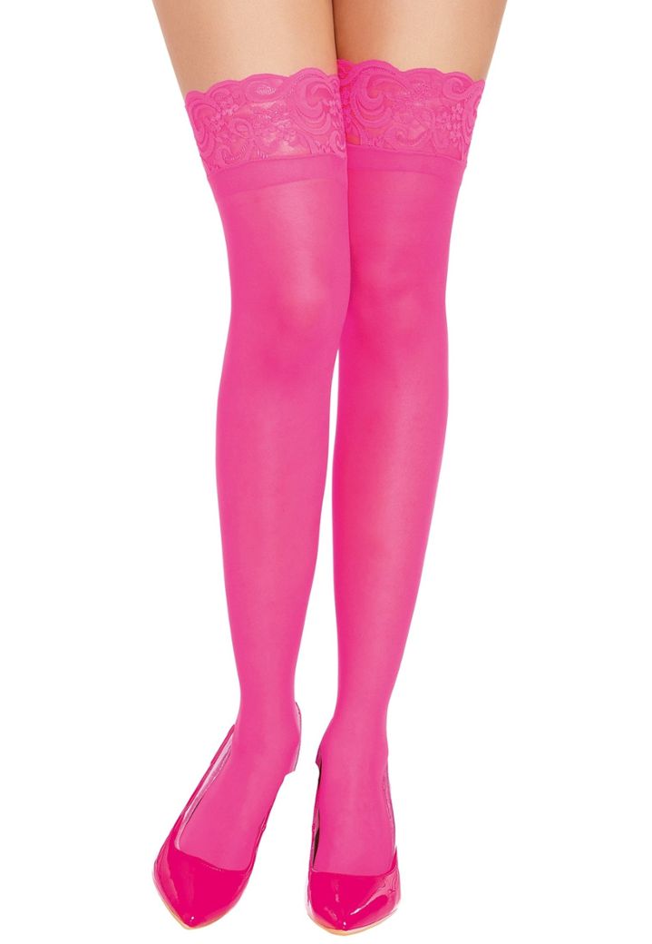 Medias rosa fluorescente - Color intenso y curva suntuosa