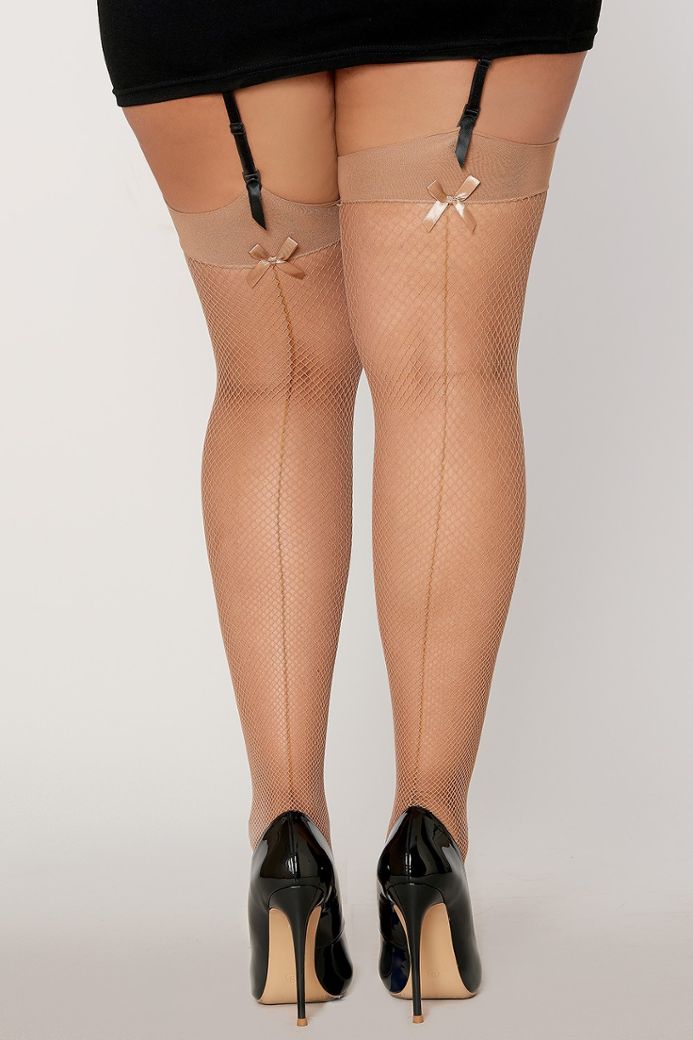 Κάλτσες Résille Couleur Chair - Σατέν φιόγκος και ραφή Glamour