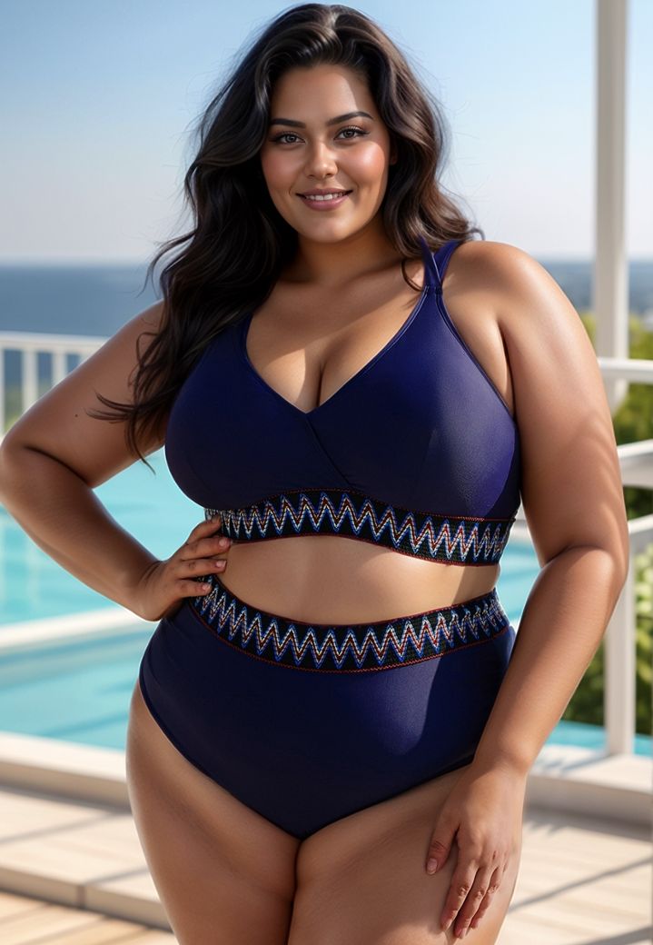 Malage Bikini: Schickes Marineblau und schmeichelndes High Waist Höschen
