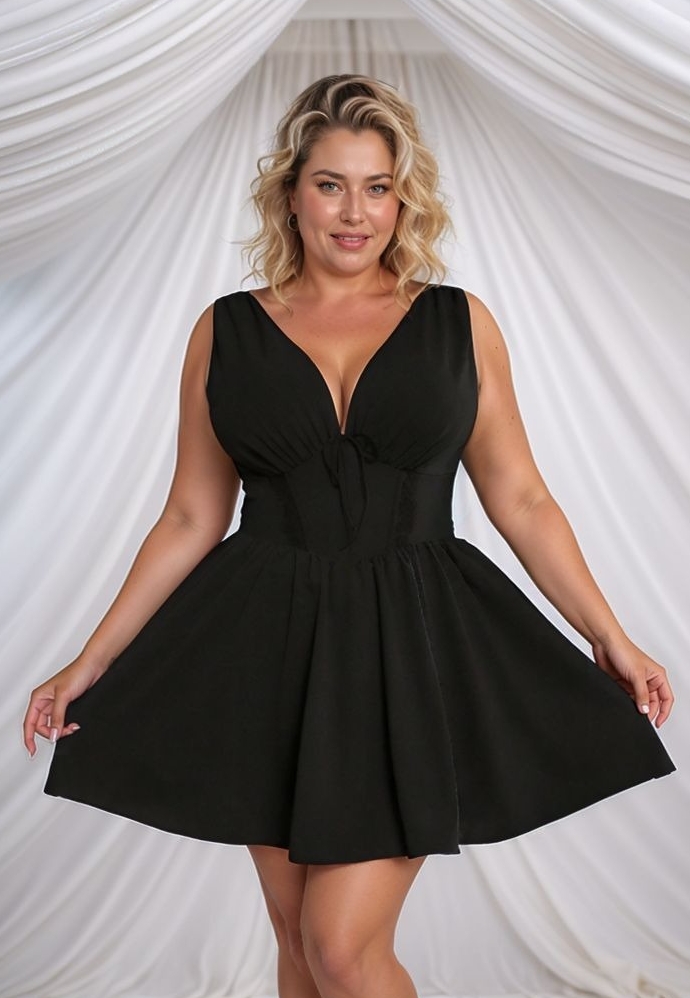 Élégance Absolue en Robe noire Patineuse
