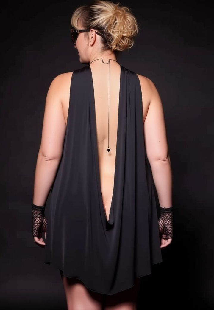 Abito Nina fluido dal taglio ultra sensuale con gioiello che scende sulla schiena