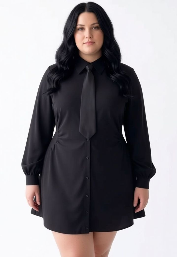 Abito camicia Harvard nero con cravatta (inclusa)