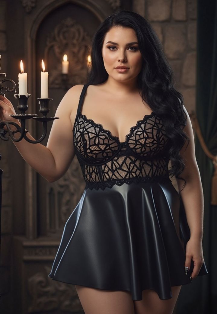 Babydoll de Cuero y Encaje - Seducción Audaz
