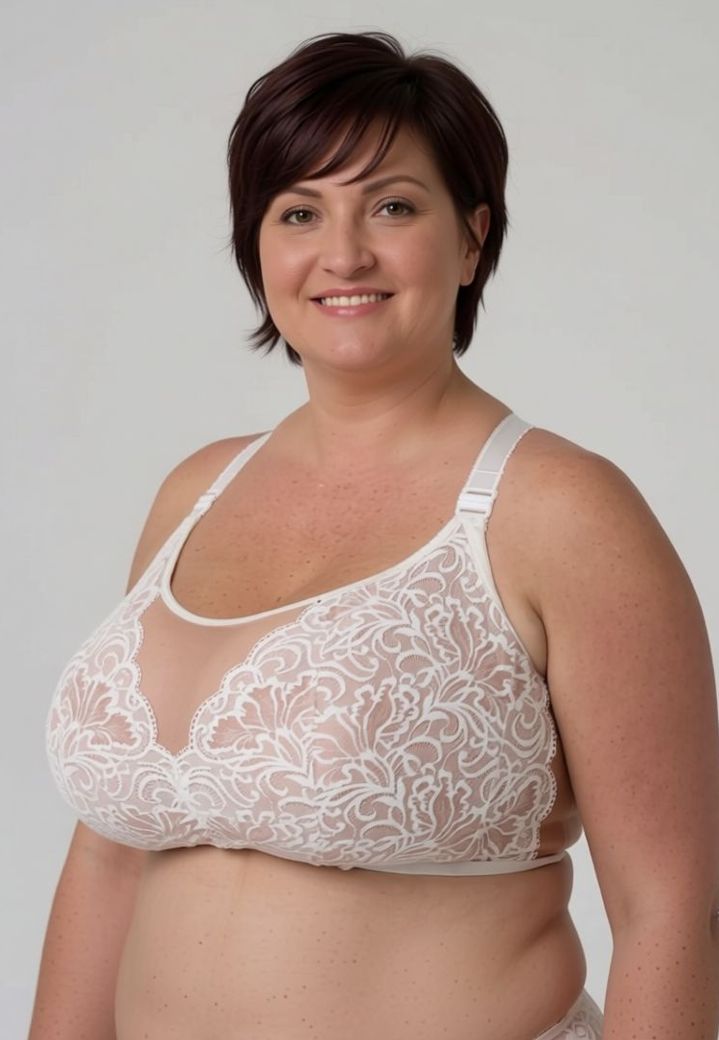 Antonina Ecru FB wire-free top: unpadded, back closure, fully adjustable straps (crossover)