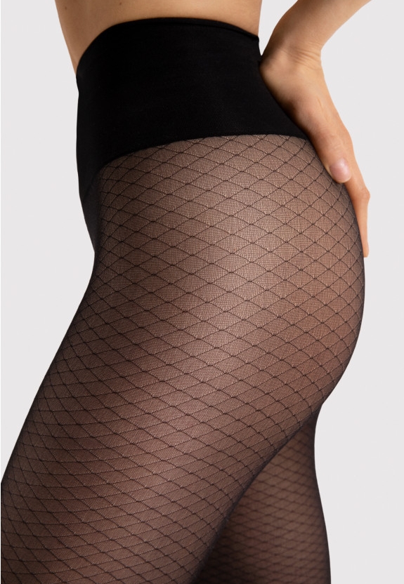 Collants Résille FIT 3D - Taille Sculptée et Élégance Classique