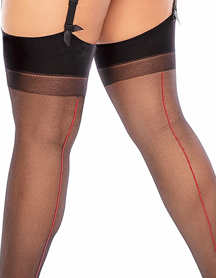 Μαύρες κάλτσες με κόκκινη ραφή