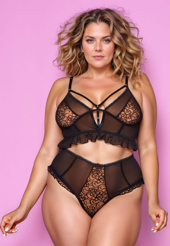 Set Dark In Love: romantische volants en hoge slip