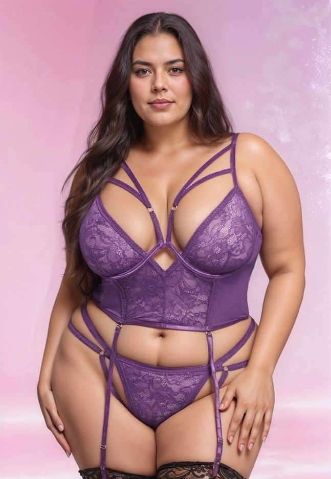 Ensemble grande taille guêpière Bianca