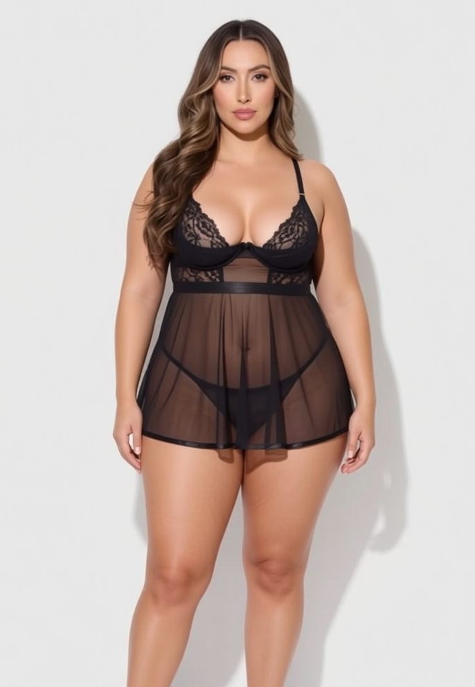 Ensemble Babydoll et tanga Natasha