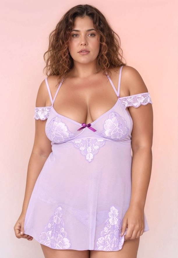 Babydoll Alice Lavande - Eleganza romantica d'altri tempi