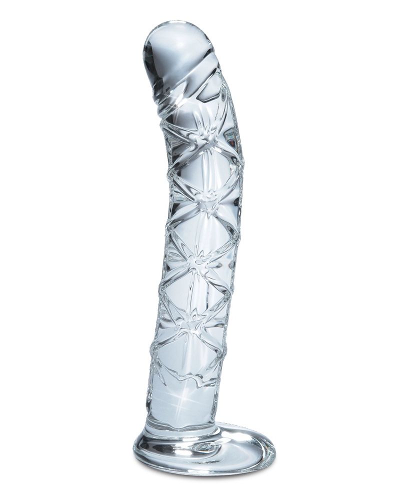 Dildo realistico in vetro con lubrificante