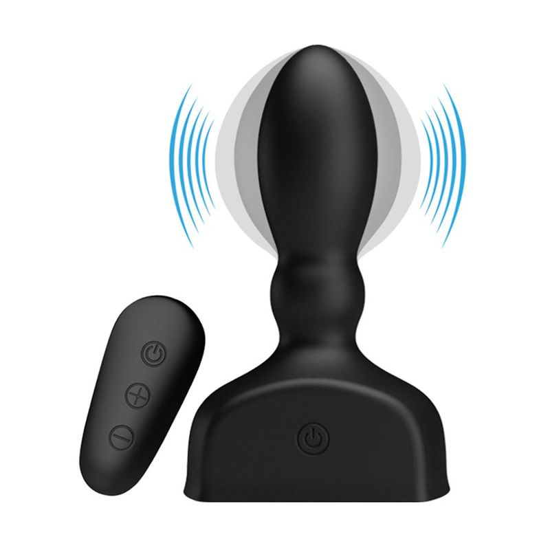 Plug Deluxe Tripla Função - Vibrador, Controlo Remoto e Insuflável