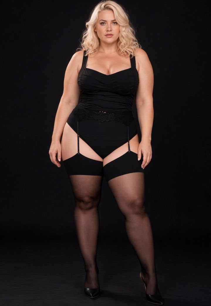 Bas Couture Arrière Talon Cubain Grandes Tailles - Style Rétro Chic