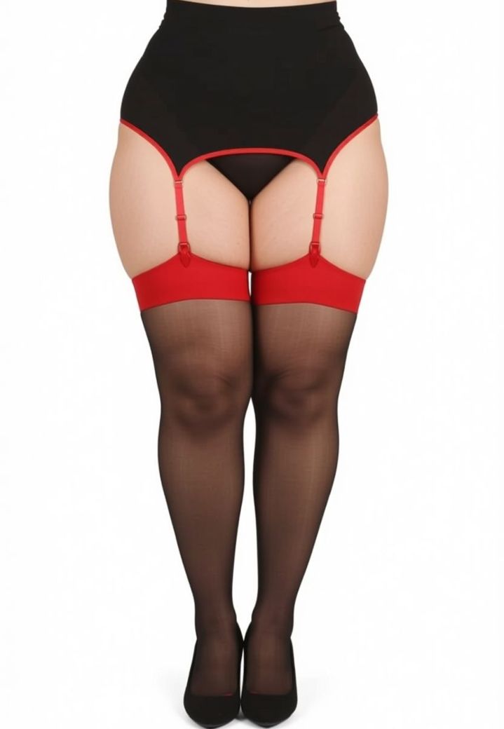 Porte-jarretelles taille haute sans couture : liseré rouge, effet immédiat