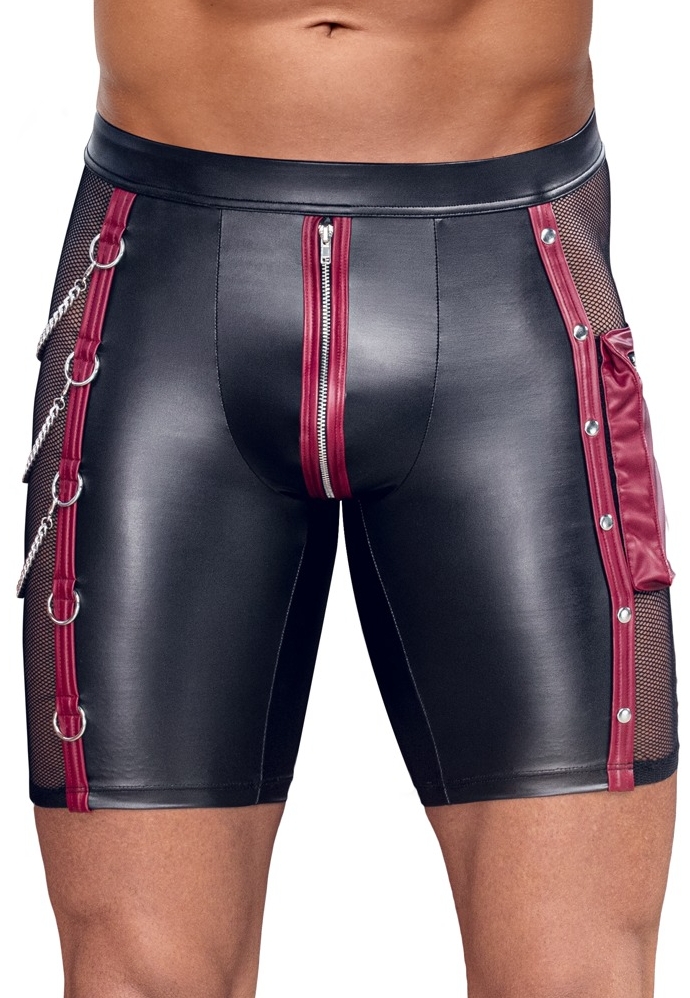 Lange Boxershorts Schwarz Matt : Netzeinsätze, Ringe, Ketten und Cargotasche